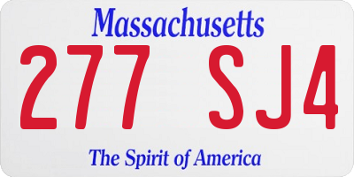 MA license plate 277SJ4