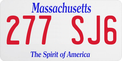 MA license plate 277SJ6