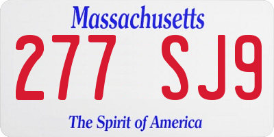 MA license plate 277SJ9