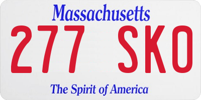 MA license plate 277SK0