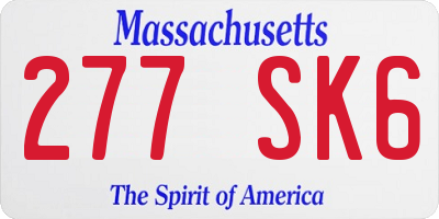 MA license plate 277SK6