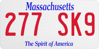 MA license plate 277SK9