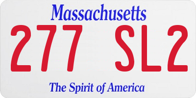 MA license plate 277SL2