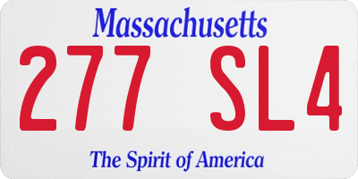 MA license plate 277SL4