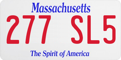 MA license plate 277SL5