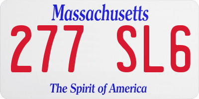 MA license plate 277SL6