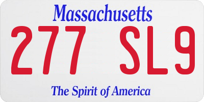 MA license plate 277SL9