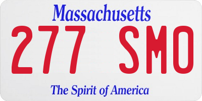 MA license plate 277SM0
