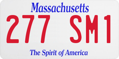 MA license plate 277SM1