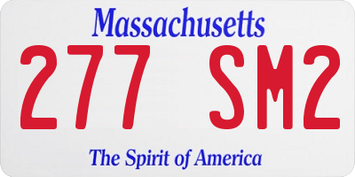 MA license plate 277SM2
