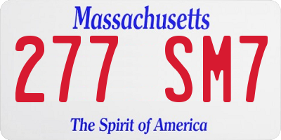 MA license plate 277SM7