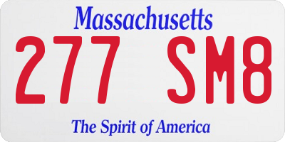 MA license plate 277SM8