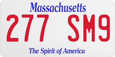 MA license plate 277SM9