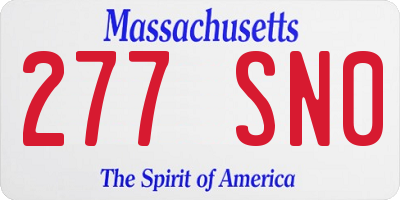 MA license plate 277SN0
