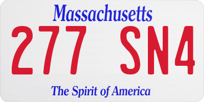 MA license plate 277SN4