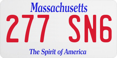 MA license plate 277SN6