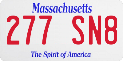 MA license plate 277SN8