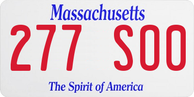 MA license plate 277SO0