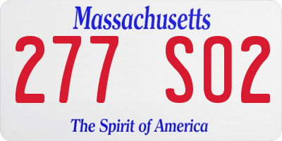 MA license plate 277SO2