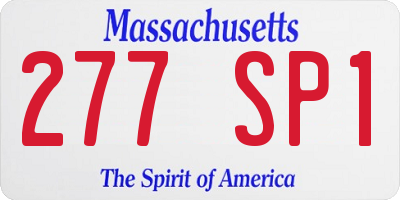 MA license plate 277SP1