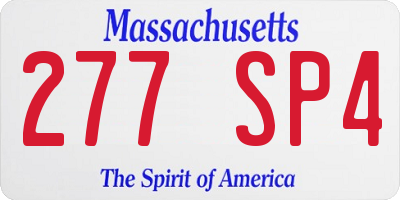 MA license plate 277SP4