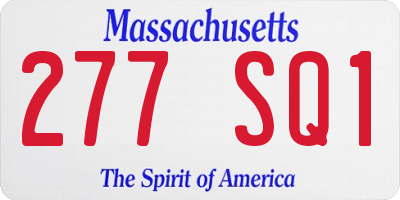 MA license plate 277SQ1