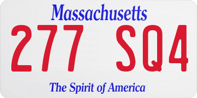 MA license plate 277SQ4