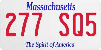 MA license plate 277SQ5