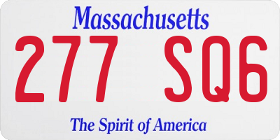 MA license plate 277SQ6