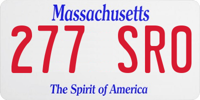 MA license plate 277SR0