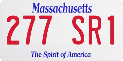 MA license plate 277SR1