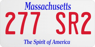 MA license plate 277SR2
