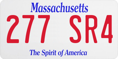 MA license plate 277SR4