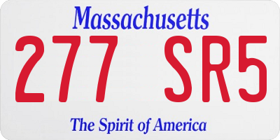 MA license plate 277SR5