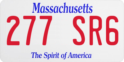 MA license plate 277SR6