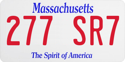 MA license plate 277SR7