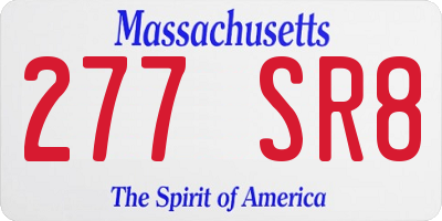 MA license plate 277SR8