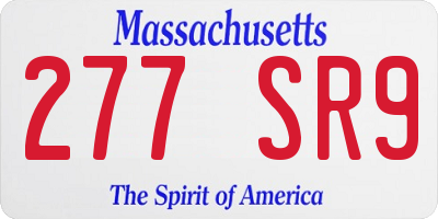 MA license plate 277SR9