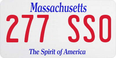 MA license plate 277SS0