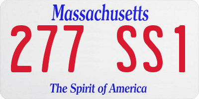 MA license plate 277SS1