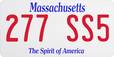 MA license plate 277SS5