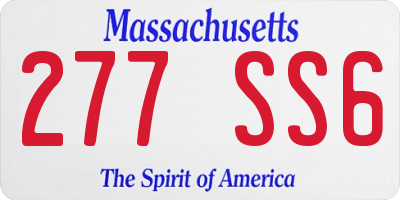 MA license plate 277SS6