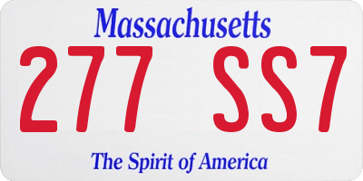 MA license plate 277SS7