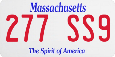 MA license plate 277SS9