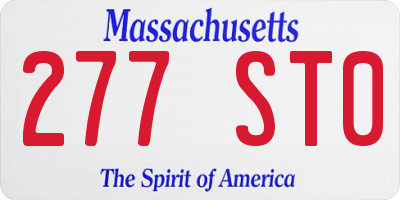 MA license plate 277ST0