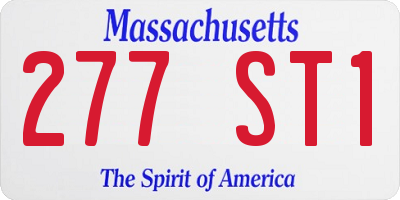 MA license plate 277ST1