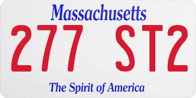 MA license plate 277ST2