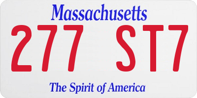 MA license plate 277ST7