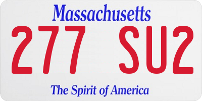 MA license plate 277SU2