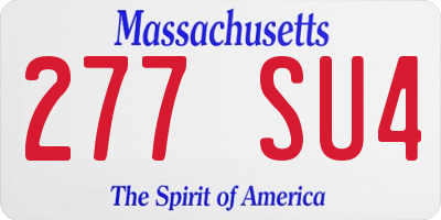MA license plate 277SU4